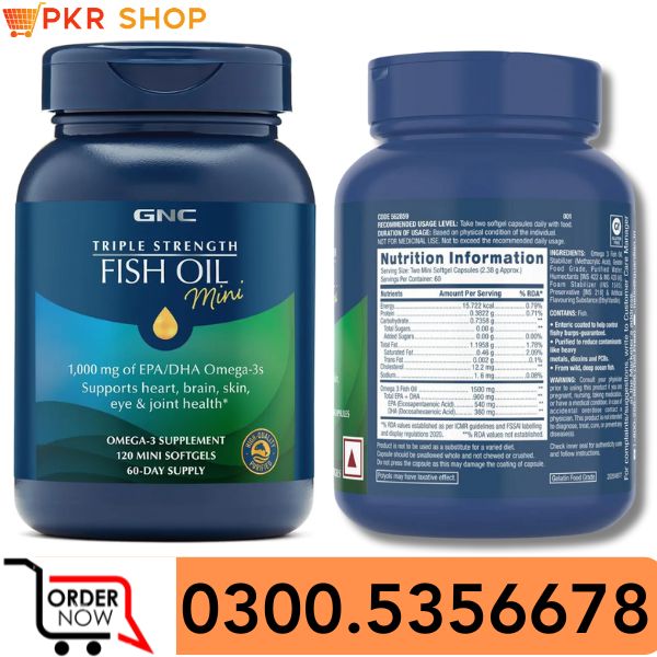 GNC Triple Strength Fish Oil Mini, 120 Ct